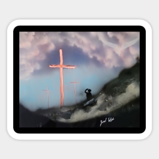 3 crosses Sticker